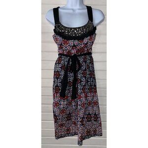 NWT KENSIE Sz XS Sleeveless Dress Studded Rear Zipper Lined Sash Tie Belt